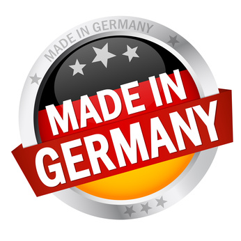 Button mit Banner "MADE IN GERMANY"