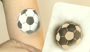 Fussball Airbrush Schablone in der Anwendung