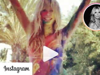 Heidi Klum tanzt im Bodypainting Outfit in Regenbogenfarben